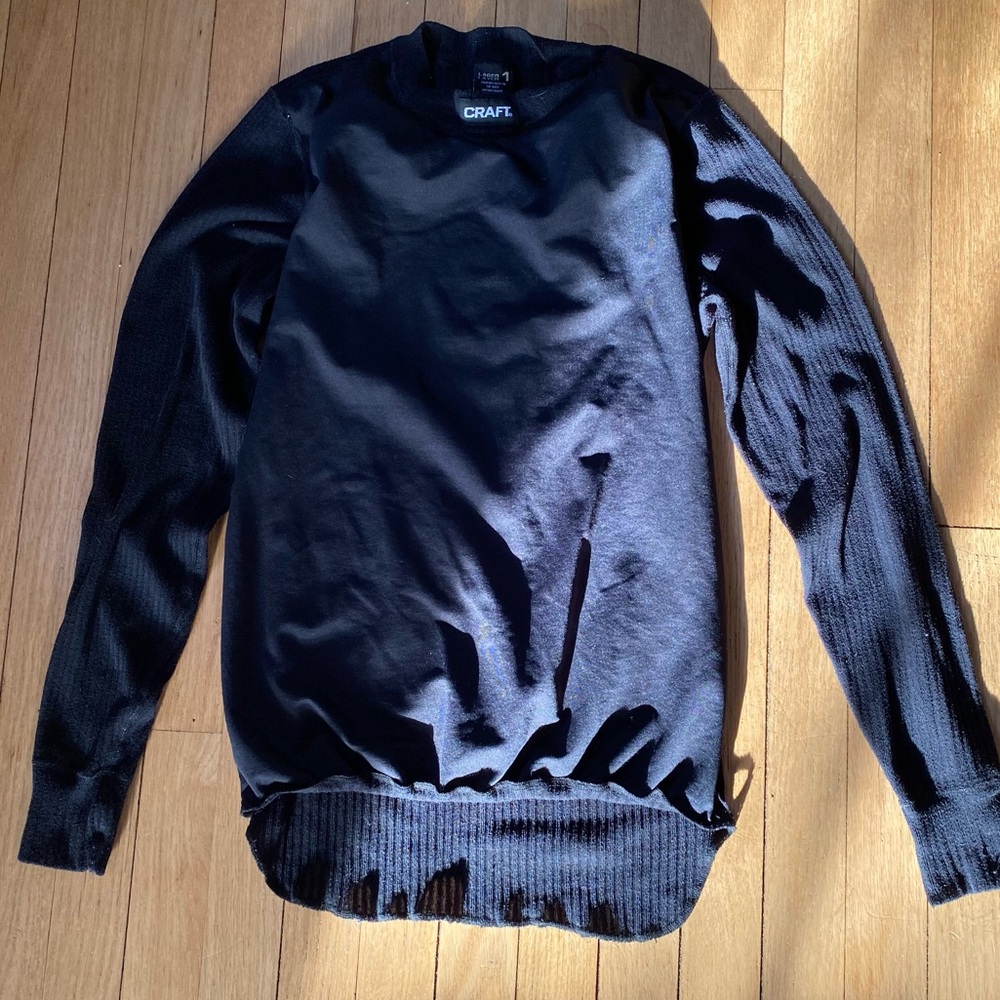 Craft Base Layer “1” Men’s S Crew Long Sleeve Cycling Black Microclimate Sports